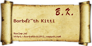 Borbáth Kitti névjegykártya