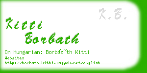 kitti borbath business card